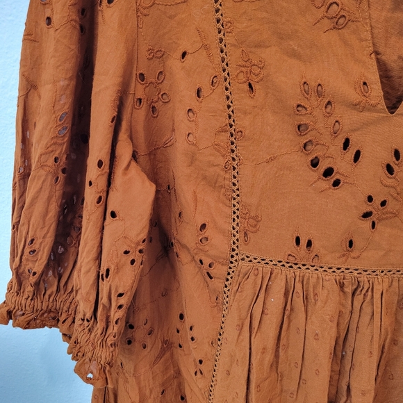 Universal Threads Women’s Muted Orange Midi Dress Size M Bohemian - Picture 3 of 4